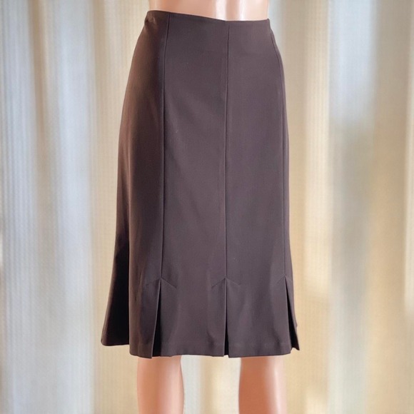 R•Q•T• Dresses & Skirts - Vintage 90s R•Q•T• Brown Paneled Midi Skirt Office Wear Dark Academia Size 10